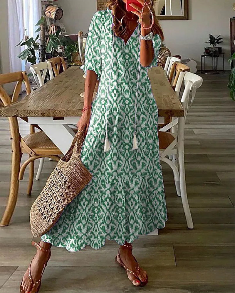 Diana - Sukienka Boho z Zakryciem Brzucha