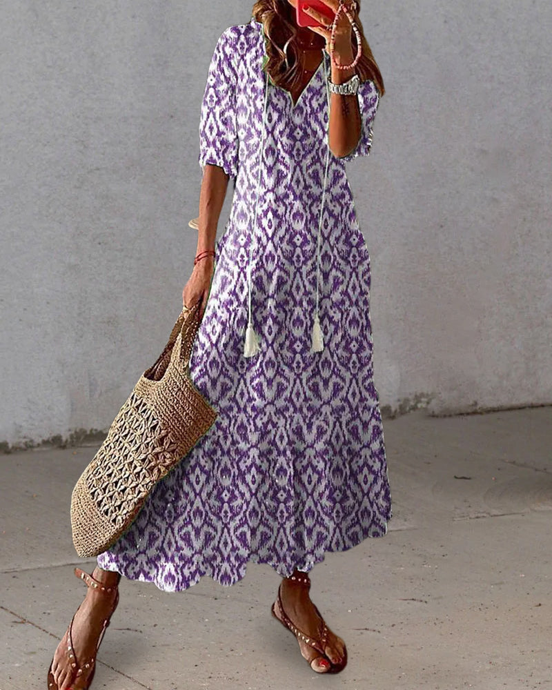 Dianna | Sukienka Boho z Zasięgiem Brzucha