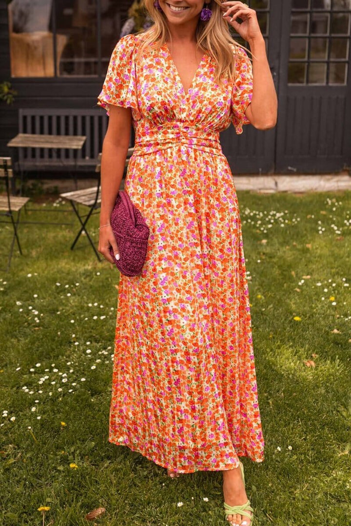 Scarlett | Elegancka Sukienka Maxi z Dekoltem w Serek