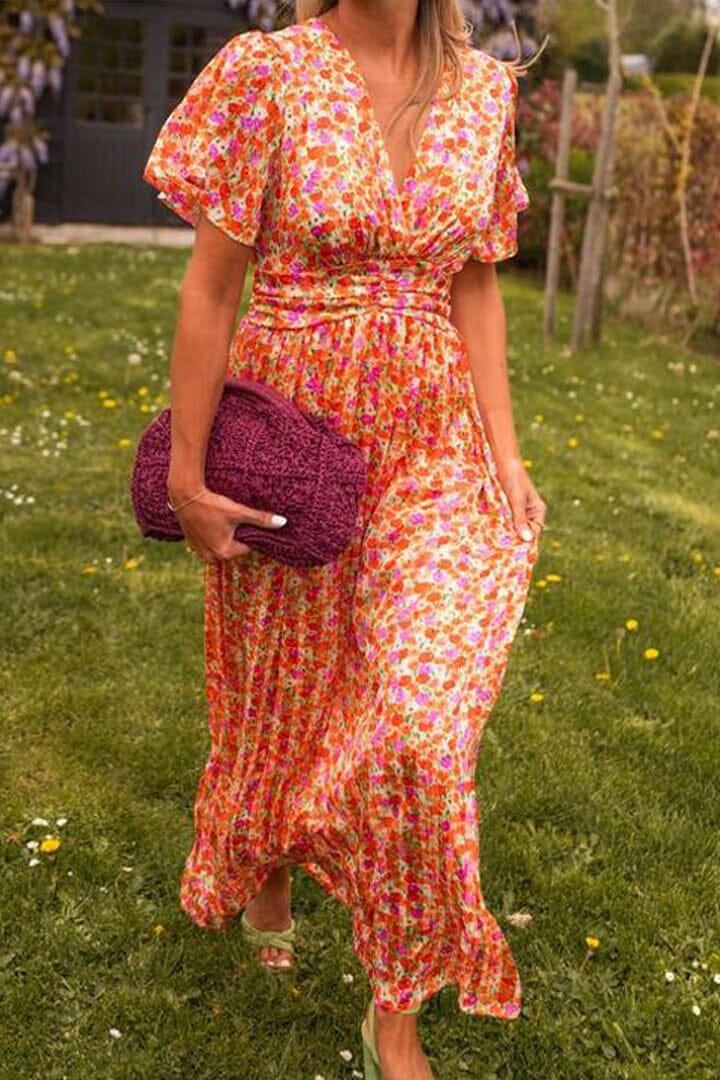 Scarlett | Elegancka Sukienka Maxi z Dekoltem w Serek
