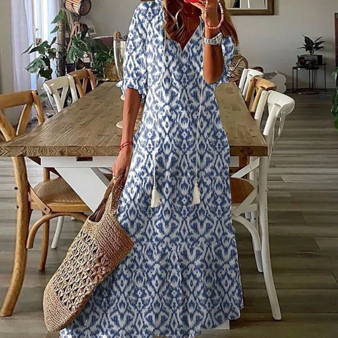 Dianna | Sukienka Boho z Zasięgiem Brzucha