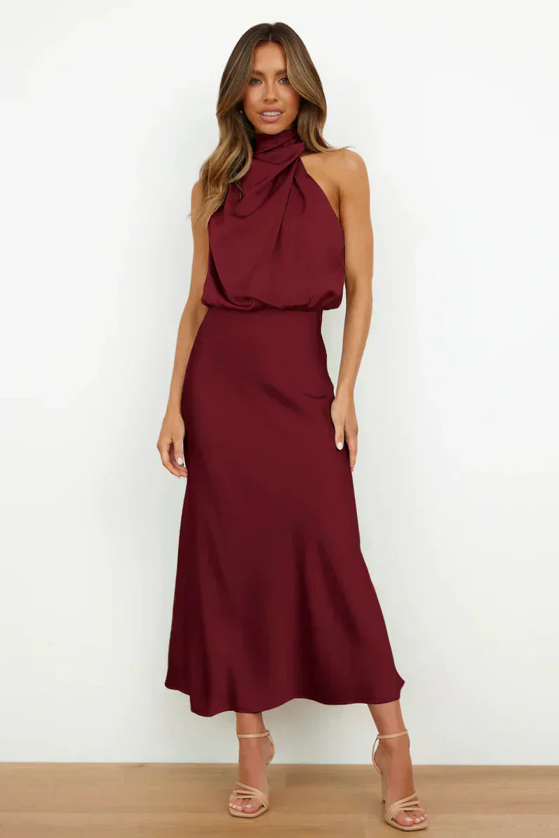 Mary | Elegancka sukienka midi z elastycznym paskiem w talii