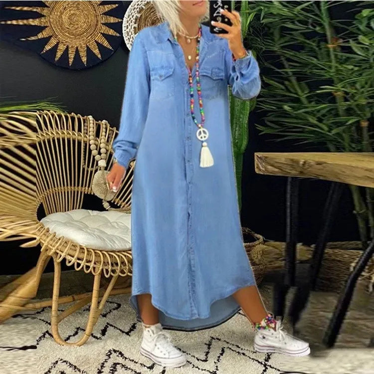 Vena | Elegancka sukienka jeansowa Boho