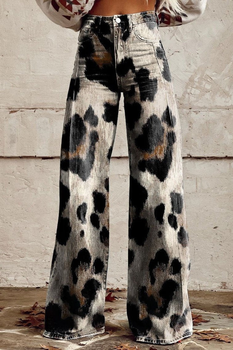 Cheetah | Boho Vintage Spodnie z Stylowym Printem