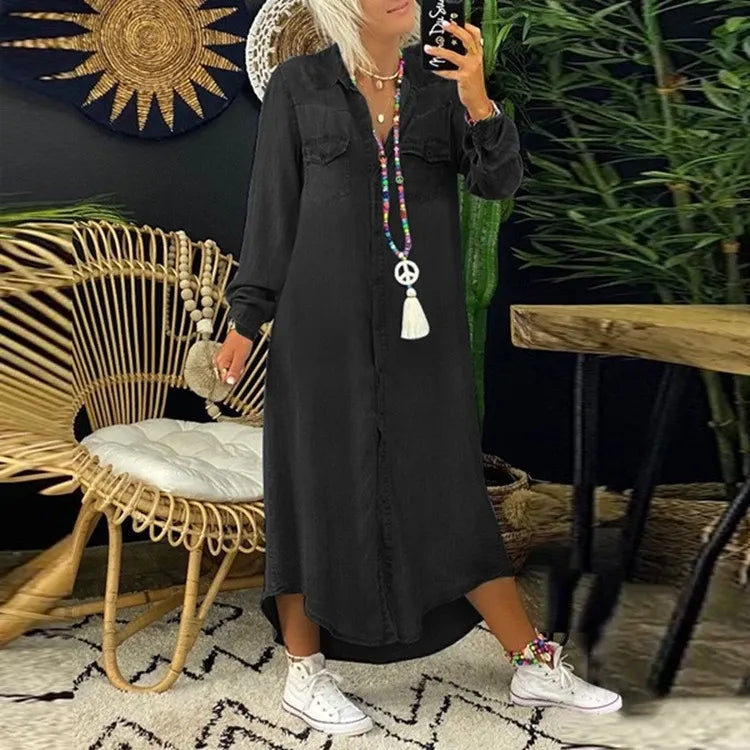 Vena | Elegancka sukienka jeansowa Boho