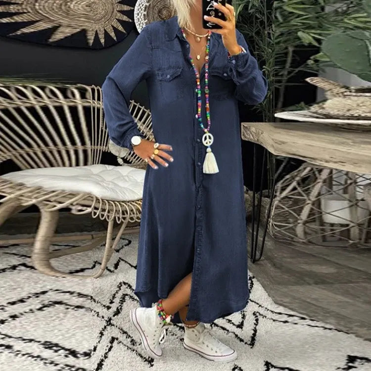 Vena | Elegancka sukienka jeansowa Boho