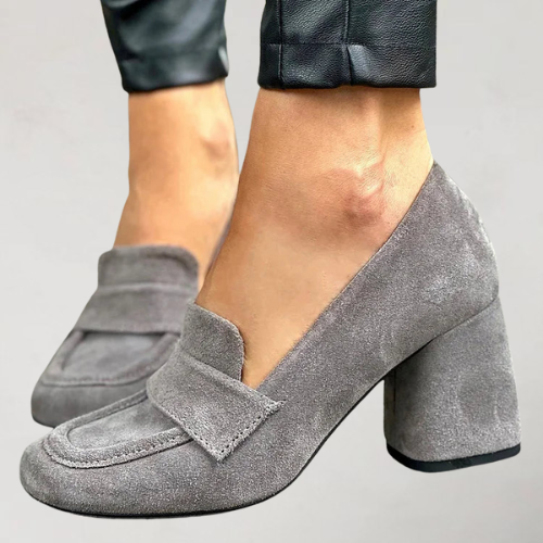 LIEVE | RETRO ZAMSZOWE LOAFERSY Z KWADRATOWYMI PALCAMI I GRUBYMI OBCASAMI