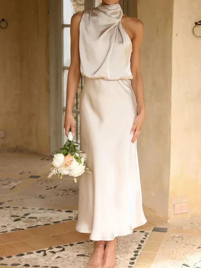 Mary | Elegancka sukienka midi z elastycznym paskiem w talii