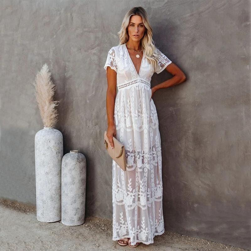 Aniek™ - Maxi Koronkowa Sukienka Ibiza