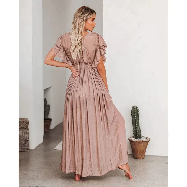 Anne™ - Maxi Taupe Ibiza Sukienka