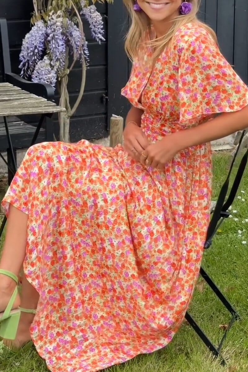 Sandra™ | Elegancka Maxi-sukienka z dekoltem w kształcie V
