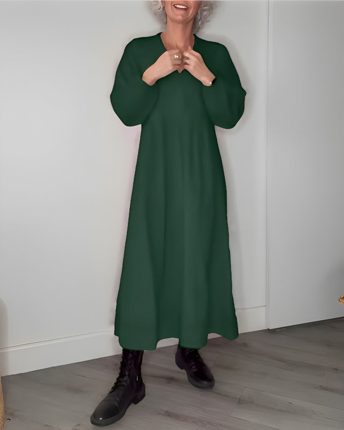 Alena | Elegancka maxi sukienka z dekoltem w kształcie V