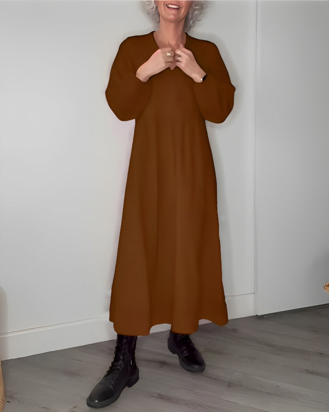 Alena | Elegancka maxi sukienka z dekoltem w kształcie V