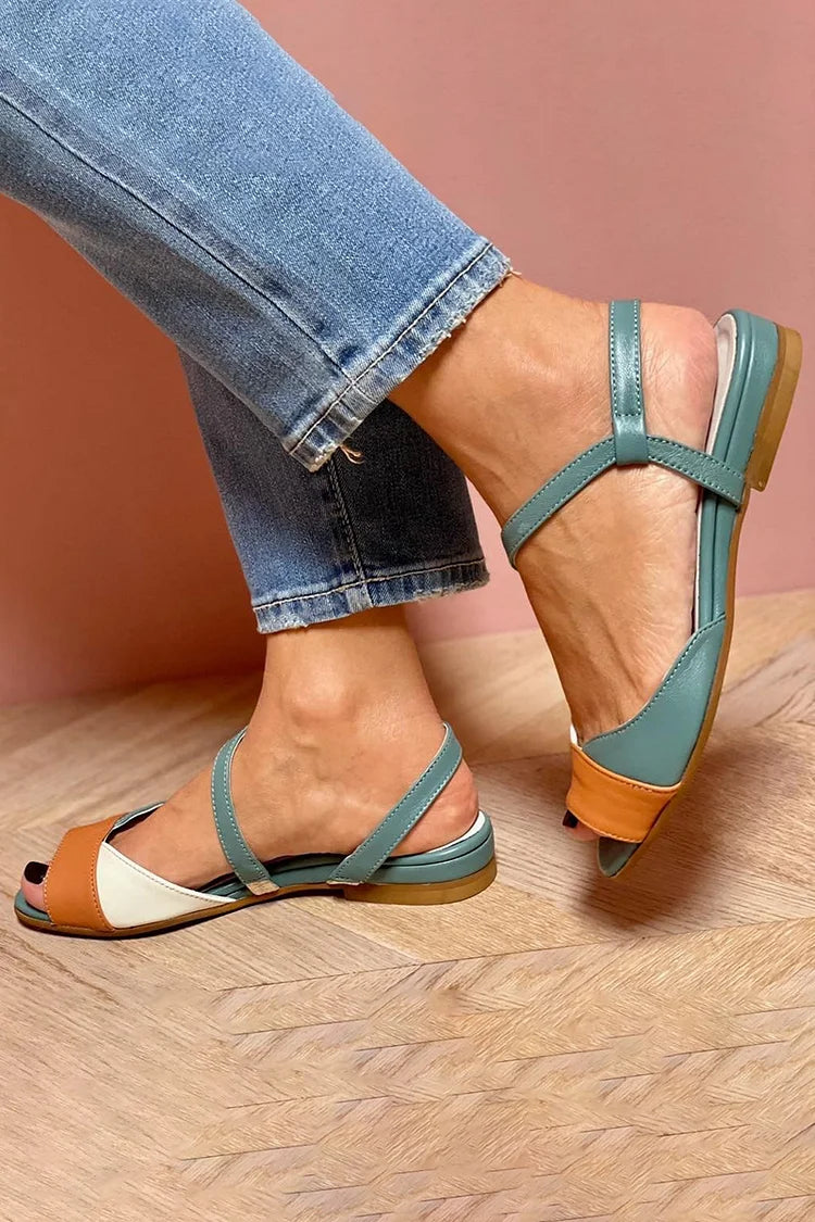 ELOISE | SANDAŁY PEEP-TOE Z BLOKOWANYM KOLORYM I ZAPIĘCIEM