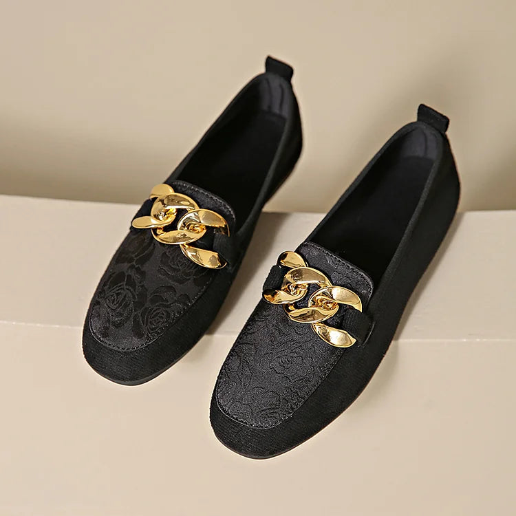 NATHALIE | ELEGANCKIE LOAFERSY Z ŁAŃCUSZKIEM