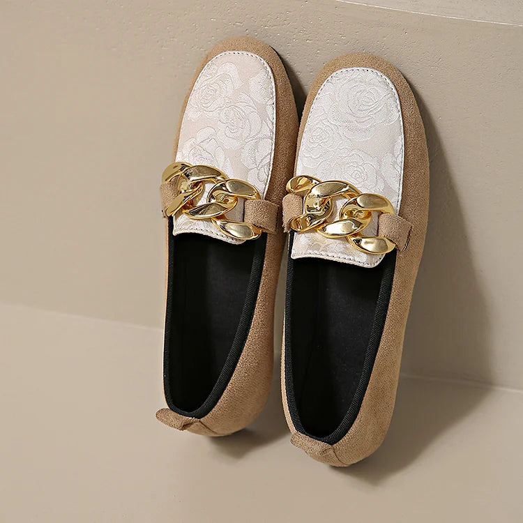 NATHALIE | ELEGANCKIE LOAFERSY Z ŁAŃCUSZKIEM