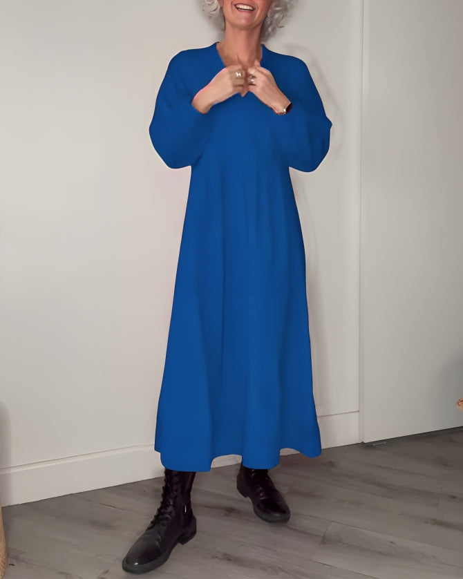 Alena | Elegancka maxi sukienka z dekoltem w kształcie V