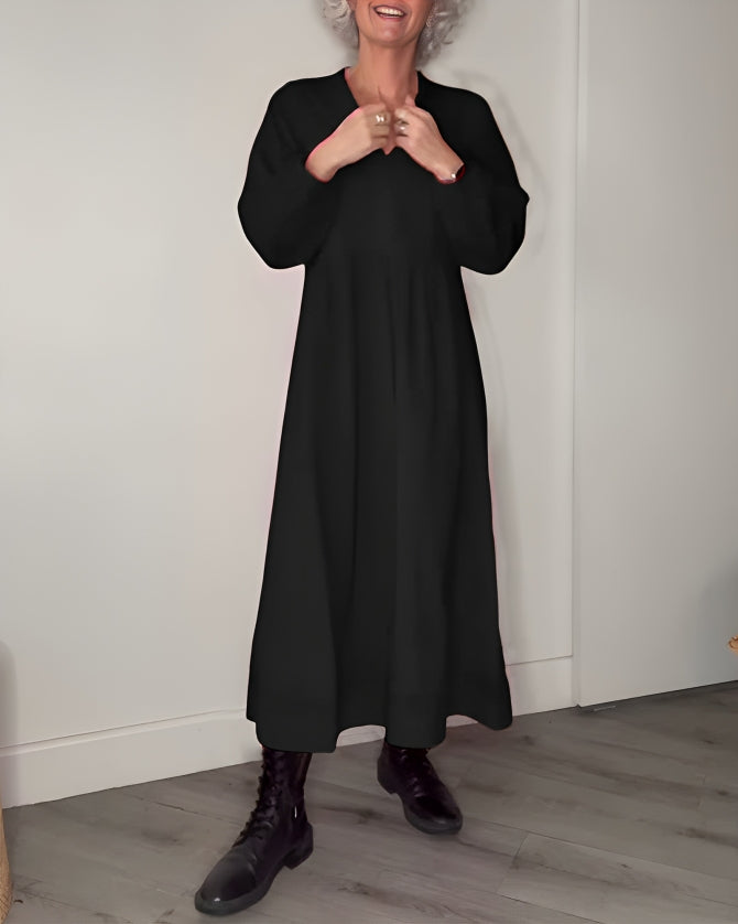 Alena | Elegancka maxi sukienka z dekoltem w kształcie V