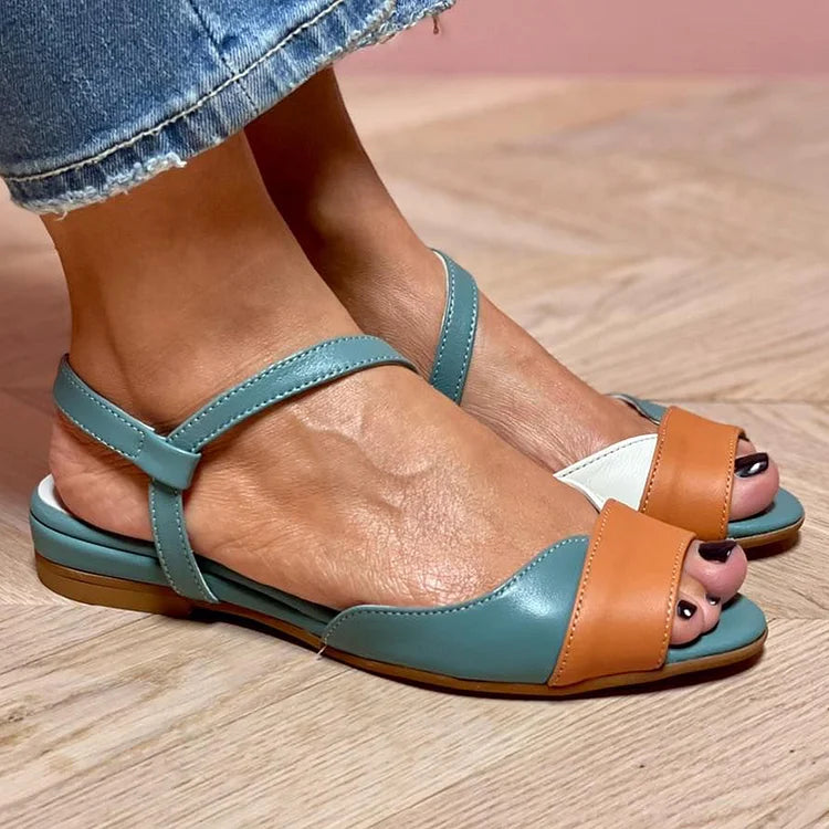 ELOISE | SANDAŁY PEEP-TOE Z BLOKOWANYM KOLORYM I ZAPIĘCIEM