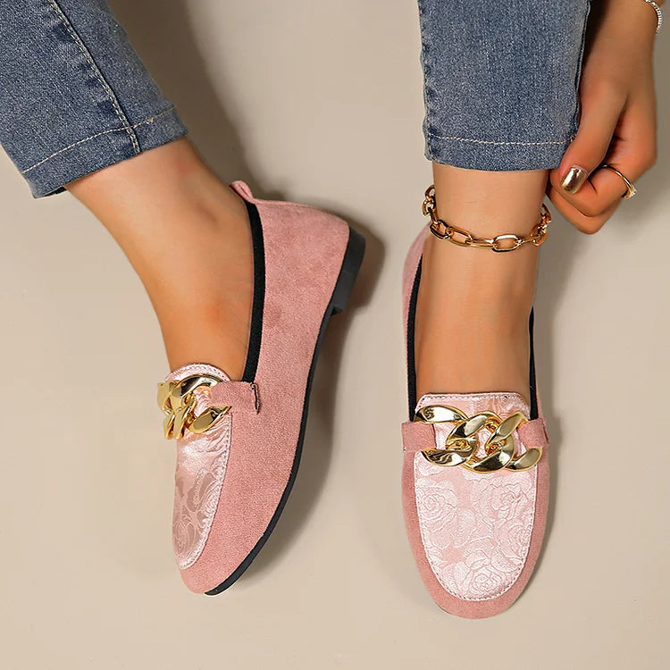 NATHALIE | ELEGANCKIE LOAFERSY Z ŁAŃCUSZKIEM