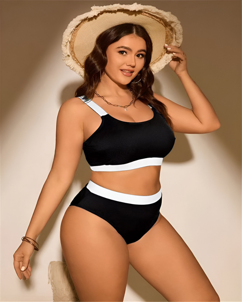 Lely™ | Bikini Plus Size z Elastycznym Kontrolą Brzucha