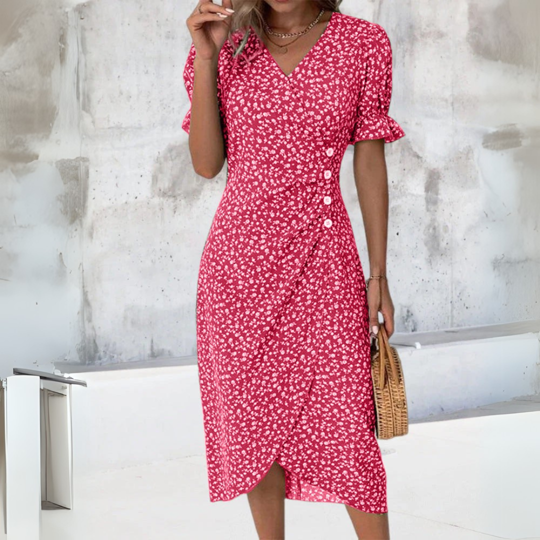 Helena | Elegancka midi sukienka kwiatowa