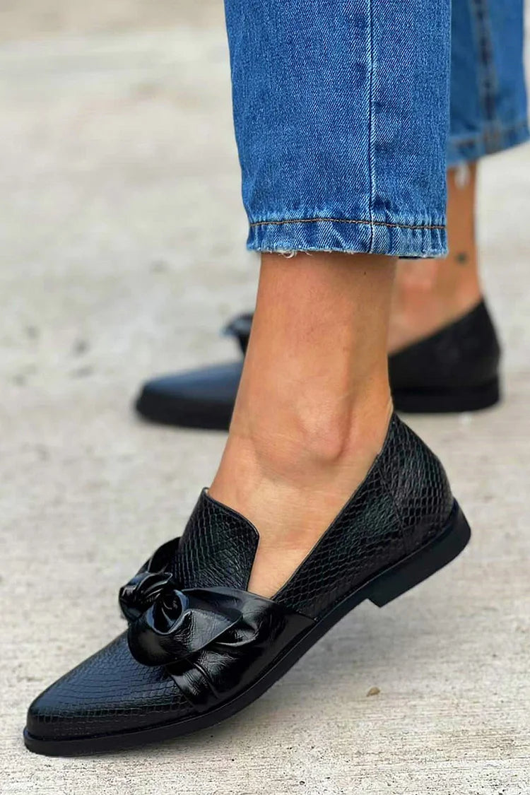 CARINE | ELEGANCKIE LOAFERSY Z WZOREM WĘŻA