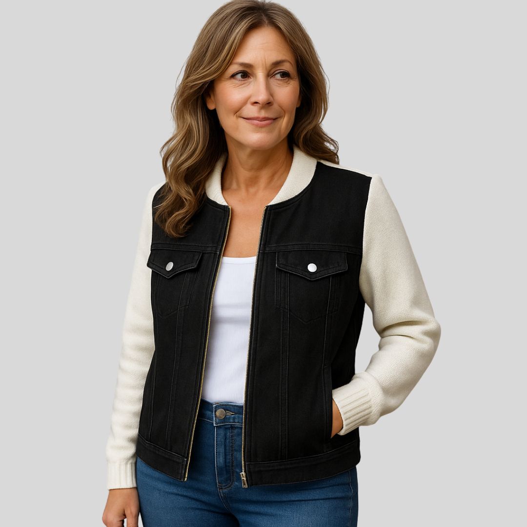 Evie | Casualowa kurtka z jeansowymi detalami