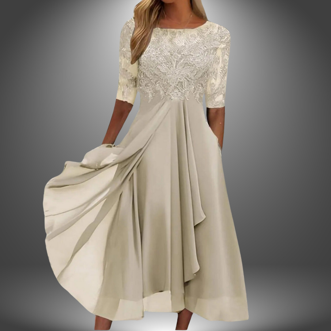 VanBruggen™ | Ręcznie robiona elegancka sukienka koronkowa