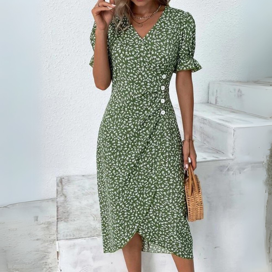 Helena | Elegancka midi sukienka kwiatowa