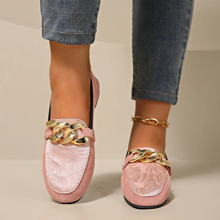 NATHALIE | ELEGANCKIE LOAFERSY Z ŁAŃCUSZKIEM