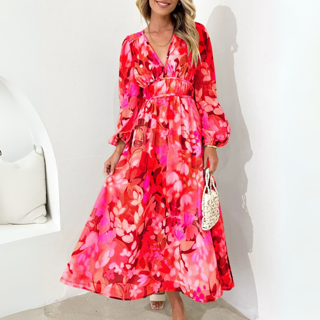 Ariel | Eleganckie kwieciste midi sukienki