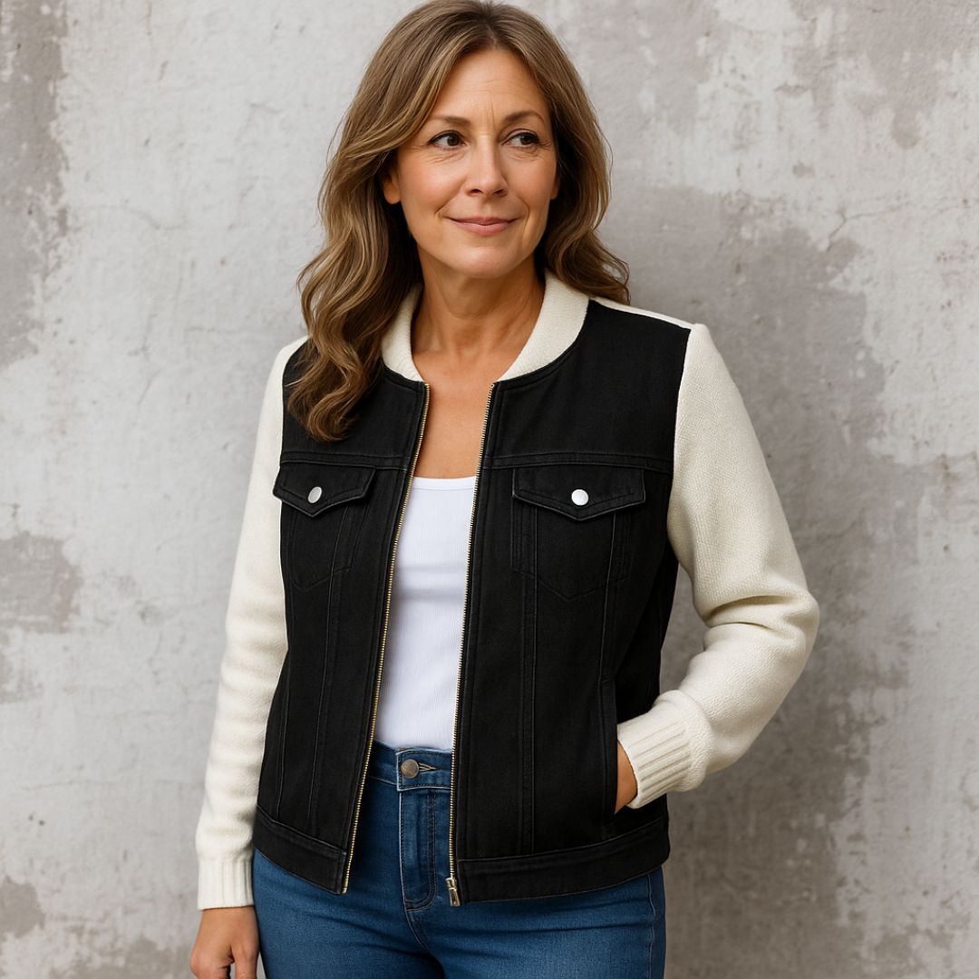 Evie | Casualowa kurtka z jeansowymi detalami