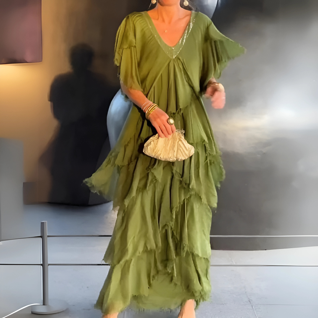 Valerie | Elegancka długa sukienka koronkowa