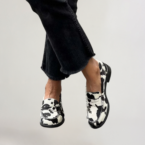 VEERLE | LOAFERS Z WZOREM PATCHWORK Z OKRĄGŁYM NOSKIEM