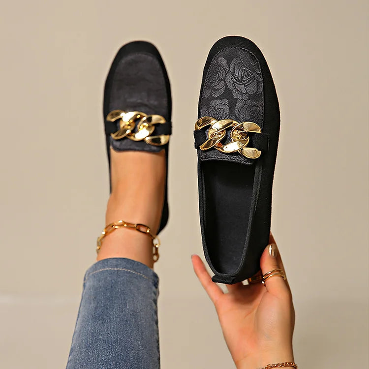 NATHALIE | ELEGANCKIE LOAFERSY Z ŁAŃCUSZKIEM