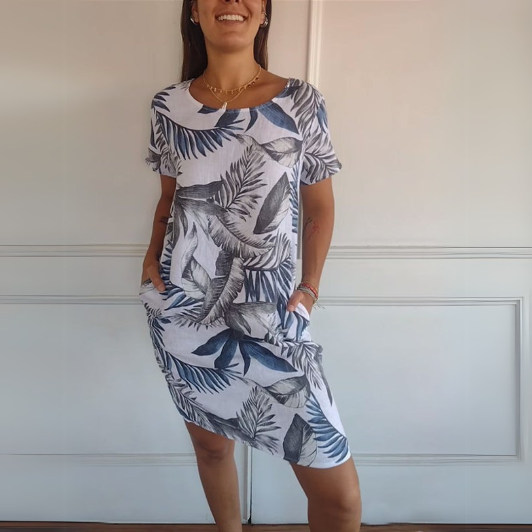 Johana | Elegancka sukienka z dekoltem krawieckim