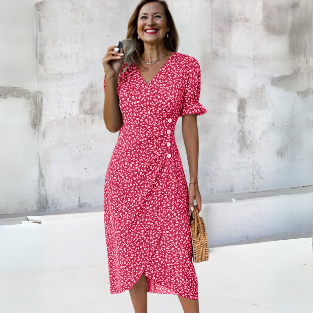 Helena | Elegancka midi sukienka kwiatowa