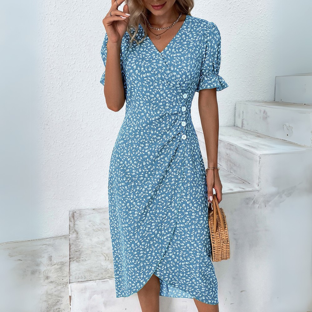 Helena | Elegancka midi sukienka kwiatowa