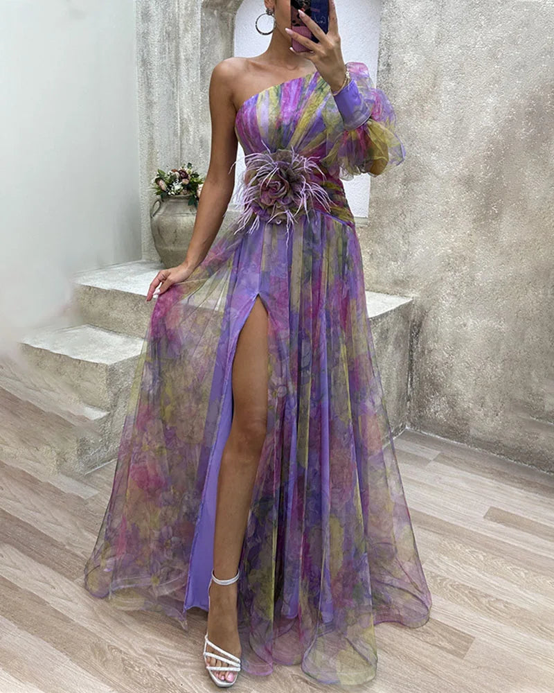 Cecelia | Elegancka Sukienka z Rozcięciem