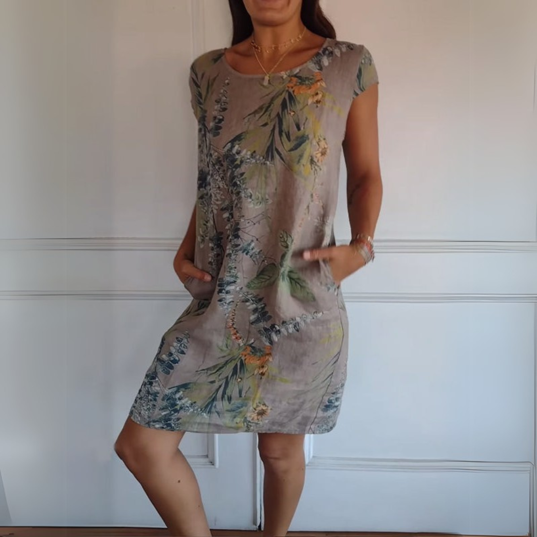 Johana | Elegancka sukienka z dekoltem krawieckim