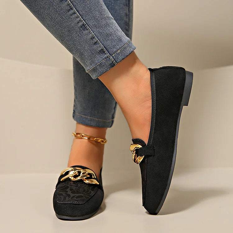 NATHALIE | ELEGANCKIE LOAFERSY Z ŁAŃCUSZKIEM
