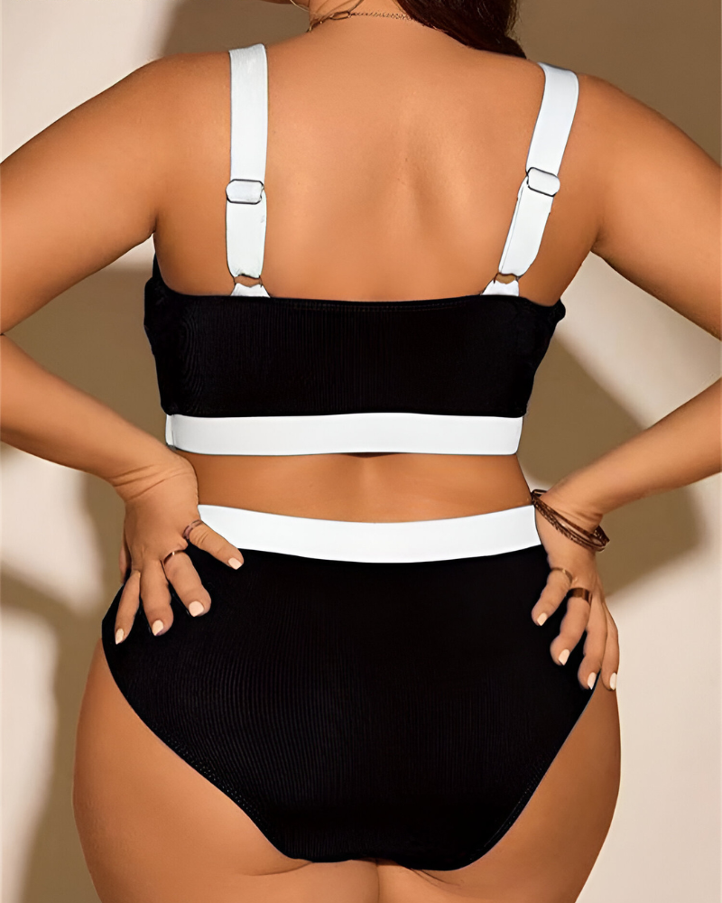 Lely™ | Bikini Plus Size z Elastycznym Kontrolą Brzucha