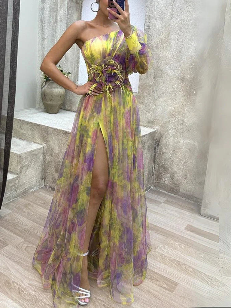 Sukienka maxi Rosea Asymmetric Bloom