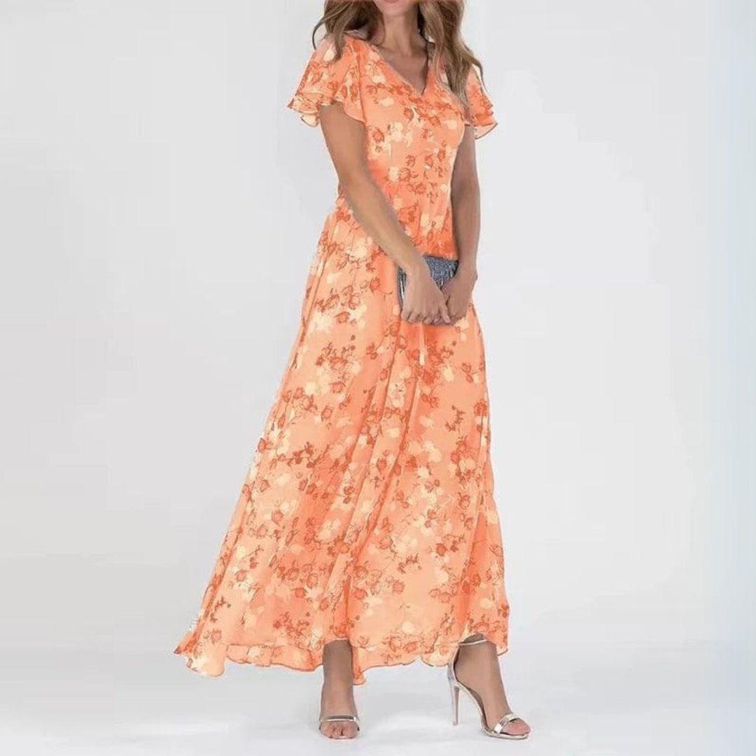 Lenka | Kolorowa Maxi Sukienka