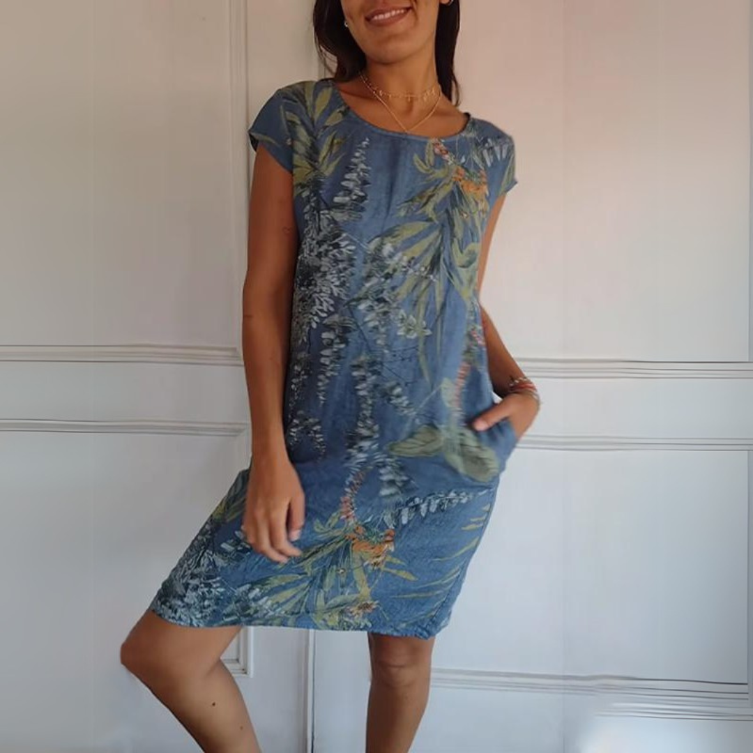 Johana | Elegancka sukienka z dekoltem krawieckim