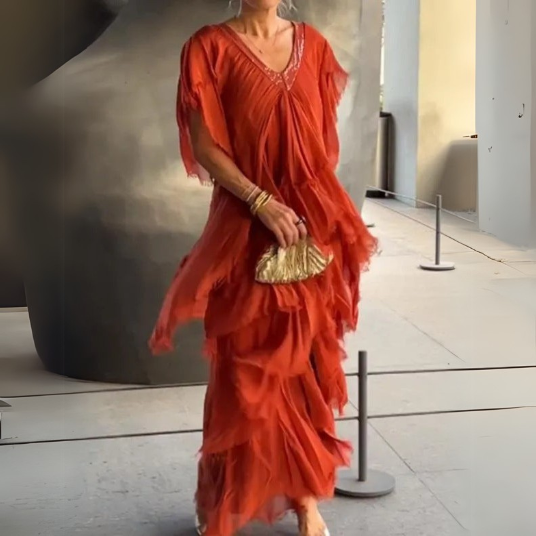 Valerie | Elegancka długa sukienka koronkowa