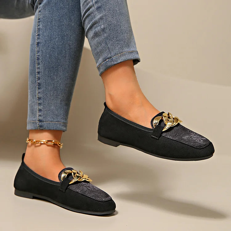NATHALIE | ELEGANCKIE LOAFERSY Z ŁAŃCUSZKIEM