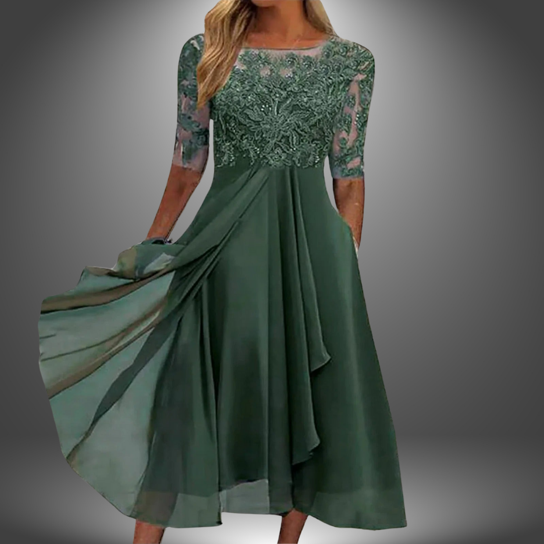 VanBruggen™ | Ręcznie robiona elegancka sukienka koronkowa