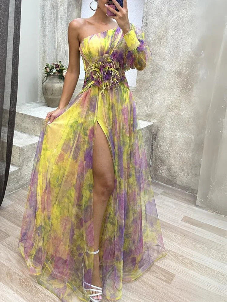 Sukienka maxi Rosea Asymmetric Bloom